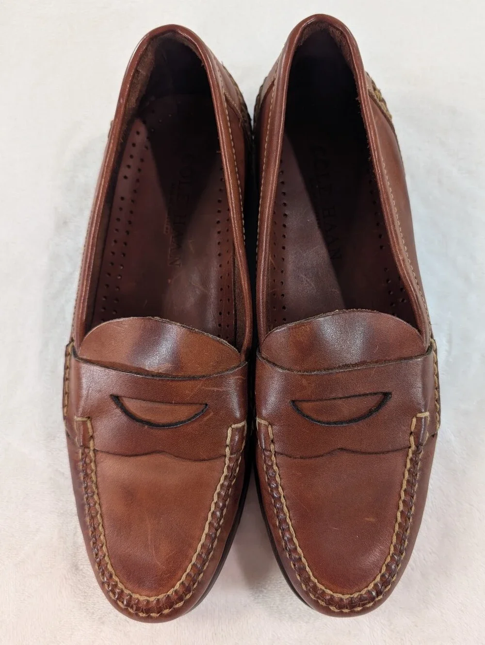 Vtg Cole Haan Dillon Penny Loafers Brown Leather Slip On Men's 10 Classic Preppy